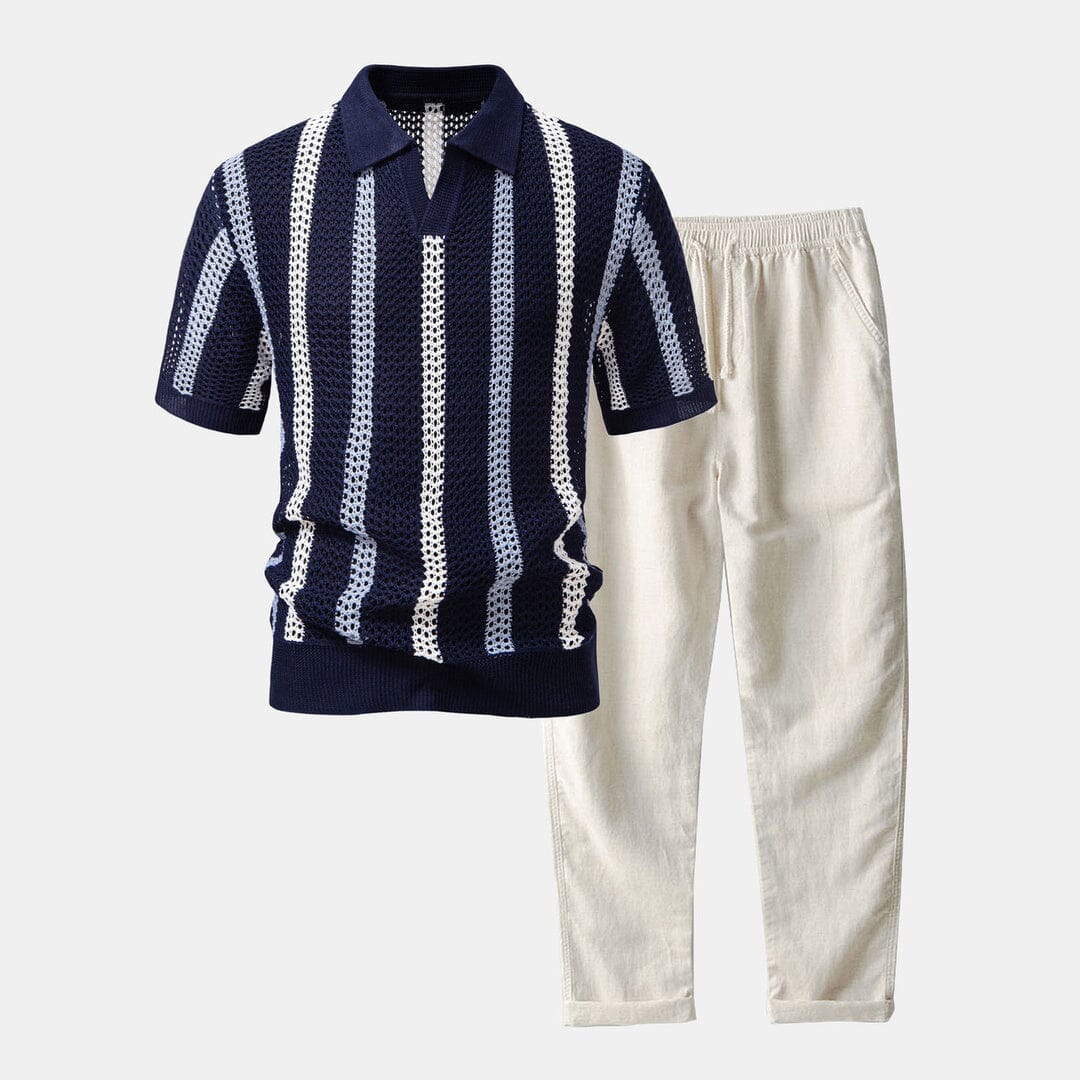 Herren Set Sommerhemd mit Hose Atmungsaktiv Herren Set Sommerhemd mit Hose Atmungsaktiv Eldenmark 