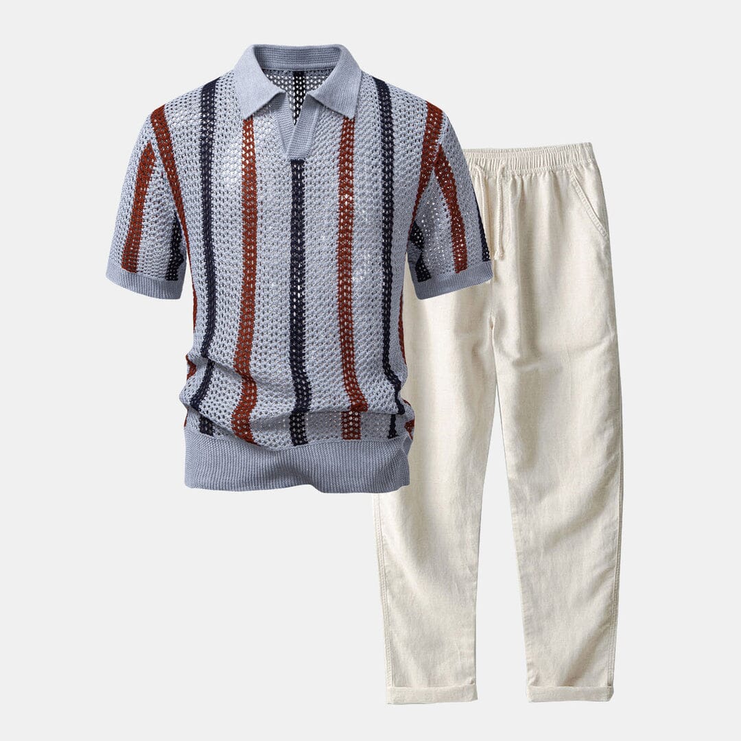 Herren Set Sommerhemd mit Hose Atmungsaktiv Herren Set Sommerhemd mit Hose Atmungsaktiv Eldenmark 