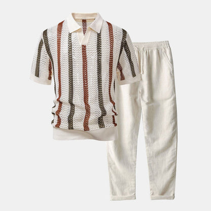 Herren Set Sommerhemd mit Hose Atmungsaktiv Herren Set Sommerhemd mit Hose Atmungsaktiv Eldenmark 