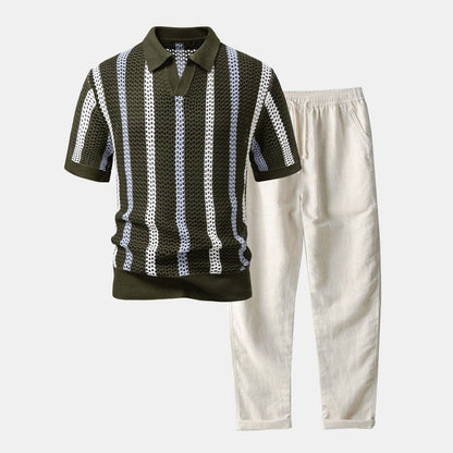 Herren Set Sommerhemd mit Hose Atmungsaktiv Herren Set Sommerhemd mit Hose Atmungsaktiv Eldenmark 