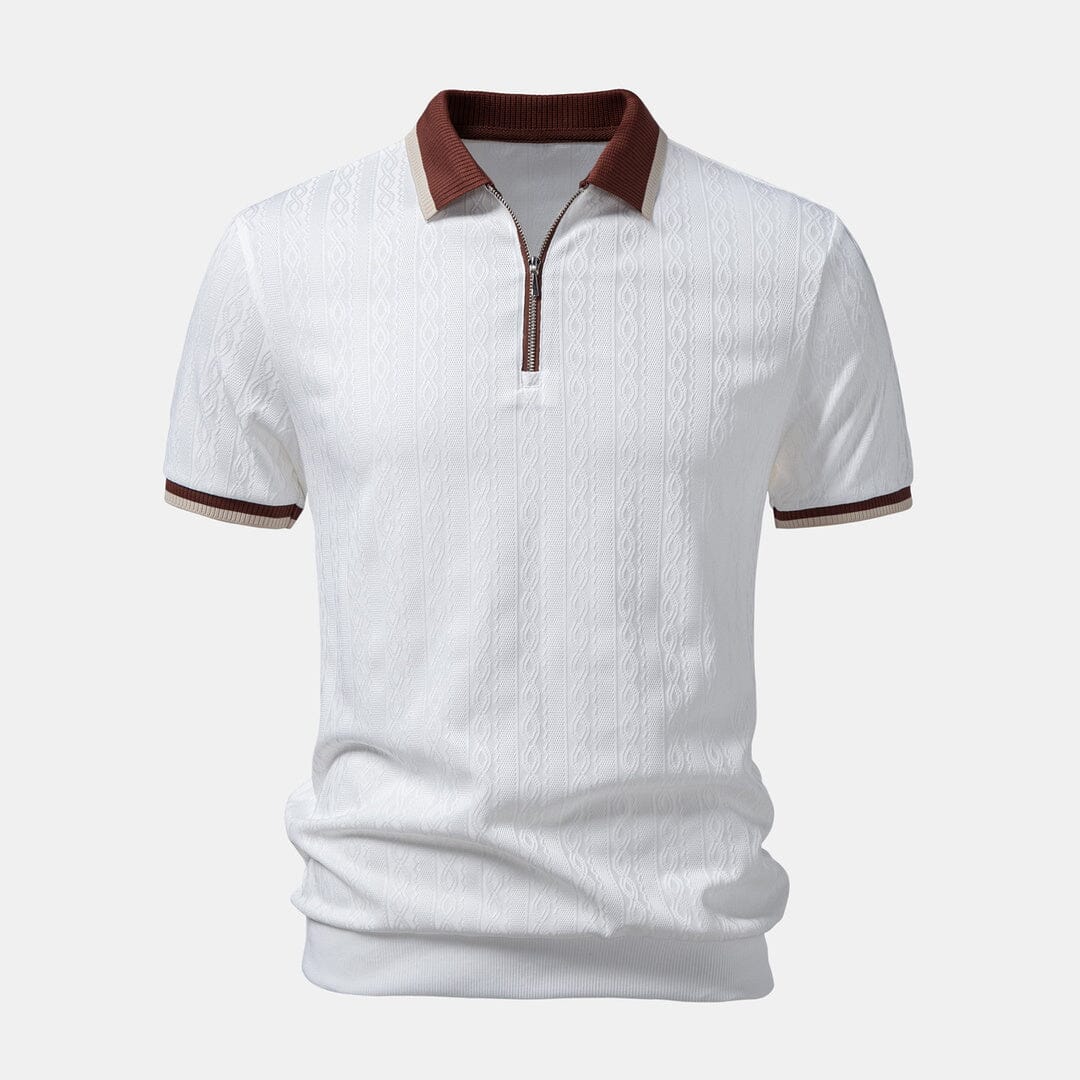 Herren Set Strickpolo mit Reißverschluss und Kontrastkante Herren Set Strickpolo mit Reißverschluss und Kontrastkante Eldenmark 