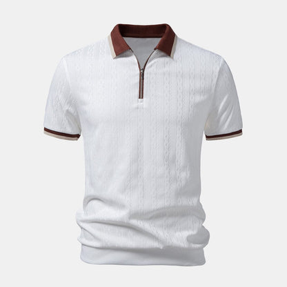 Herren Set Strickpolo mit Reißverschluss und Kontrastkante Herren Set Strickpolo mit Reißverschluss und Kontrastkante Eldenmark 