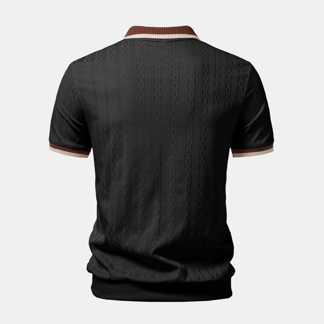Herren Set Strickpolo mit Reißverschluss und Kontrastkante Herren Set Strickpolo mit Reißverschluss und Kontrastkante Eldenmark 