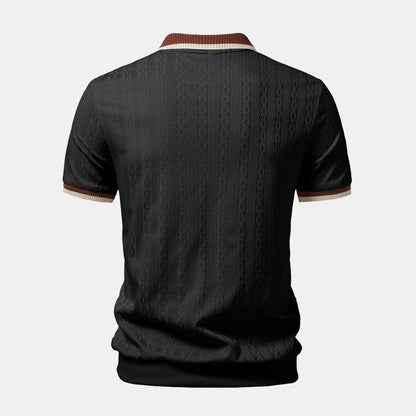 Herren Set Strickpolo mit Reißverschluss und Kontrastkante Herren Set Strickpolo mit Reißverschluss und Kontrastkante Eldenmark 