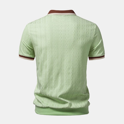 Herren Set Strickpolo mit Reißverschluss und Kontrastkante Herren Set Strickpolo mit Reißverschluss und Kontrastkante Eldenmark 