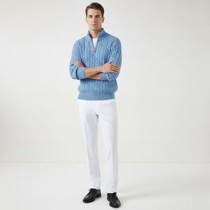 Herren Set Strickpullover Hellblau mit Zopfmuster Herren Set Strickpullover Hellblau mit Zopfmuster Eldenmark 