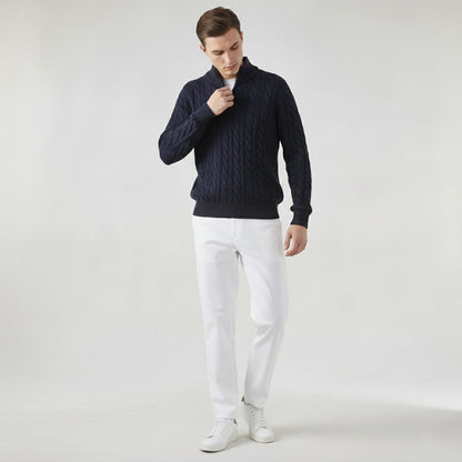 Herren Set Strickpullover Navy mit Zopfmuster Herren Set Strickpullover Navy mit Zopfmuster Eldenmark 
