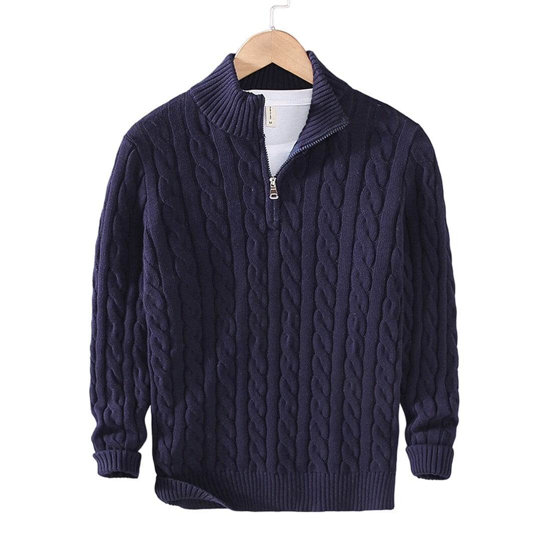 Herren Set Strickpullover Navy mit Zopfmuster Herren Set Strickpullover Navy mit Zopfmuster Eldenmark 