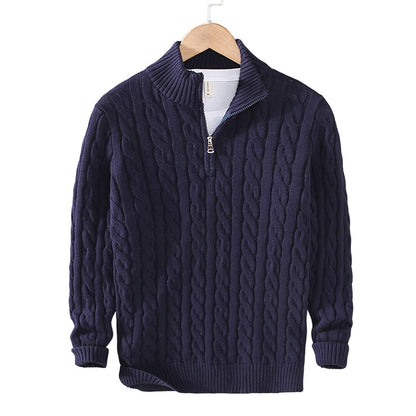Herren Set Strickpullover Navy mit Zopfmuster Herren Set Strickpullover Navy mit Zopfmuster Eldenmark 