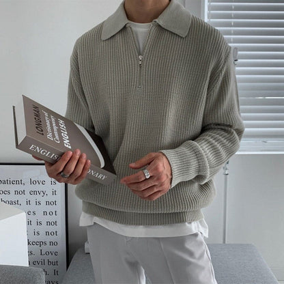 Herren Strickpullover Rippstrick mit Polokragen Herren Strickpullover Rippstrick mit Polokragen Eldenmark 