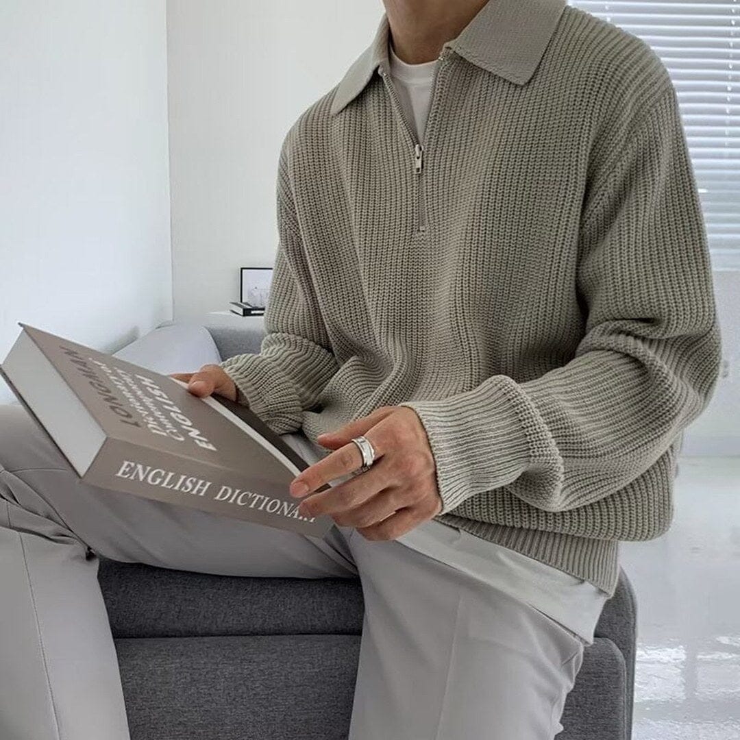 Herren Strickpullover Rippstrick mit Polokragen Herren Strickpullover Rippstrick mit Polokragen Eldenmark 