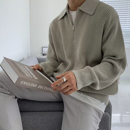 Herren Strickpullover Rippstrick mit Polokragen Herren Strickpullover Rippstrick mit Polokragen Eldenmark 