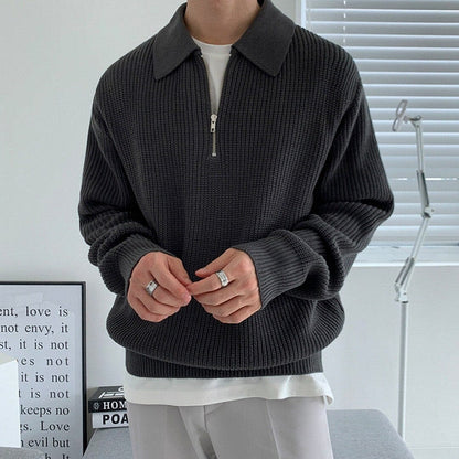 Herren Strickpullover Rippstrick mit Polokragen Herren Strickpullover Rippstrick mit Polokragen Eldenmark 