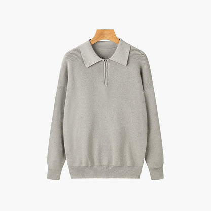 Herren Strickpullover Rippstrick mit Polokragen Herren Strickpullover Rippstrick mit Polokragen Eldenmark Grau S 