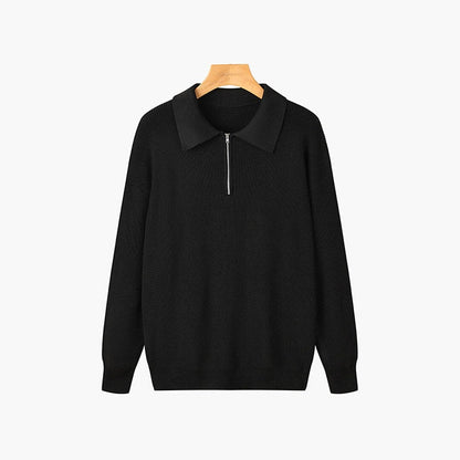 Herren Strickpullover Rippstrick mit Polokragen Herren Strickpullover Rippstrick mit Polokragen Eldenmark Schwarz S 