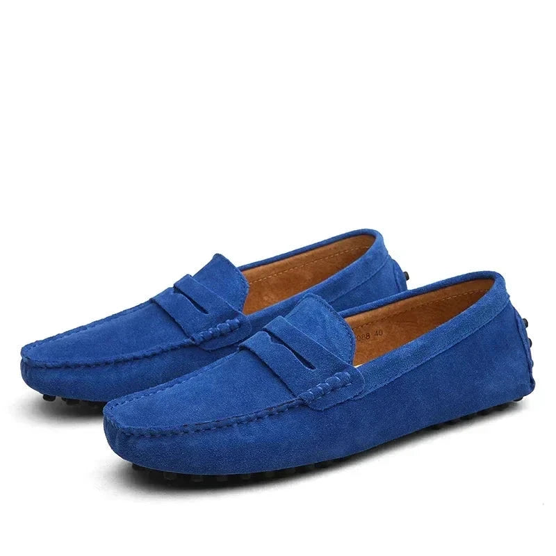 Lässige Wildleder-Loafer Schuhe Eldenmark Bleu 39 