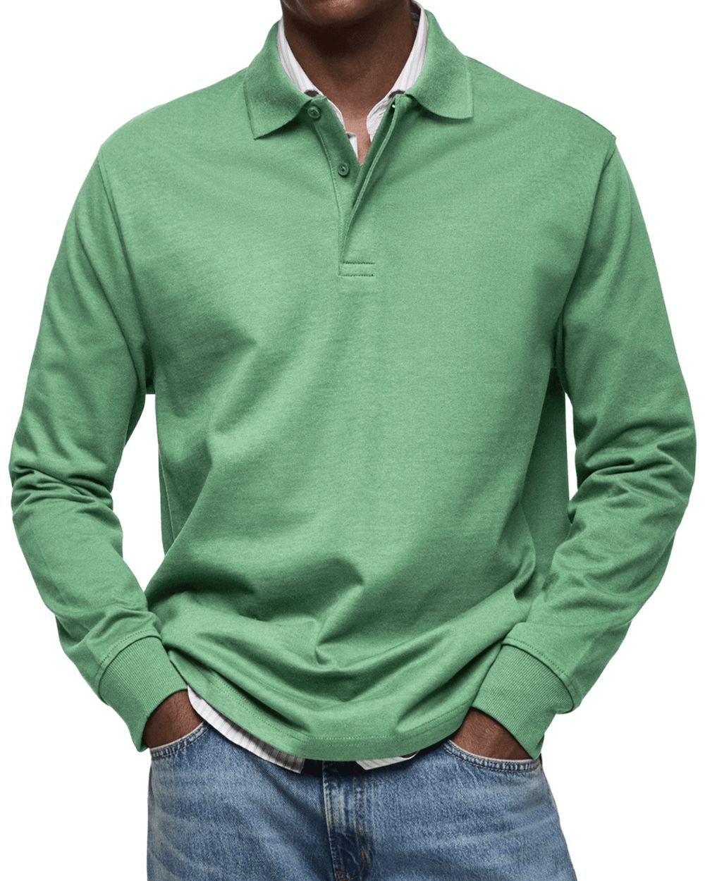 Lässiger Polo-Pullover Pullover Eldenmark Vert S 