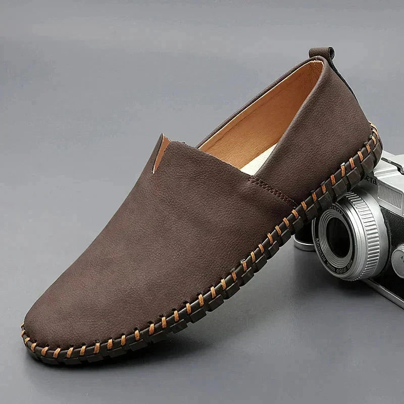 Leder-Loafer Santorin Schuhe Eldenmark Marron foncé 39 