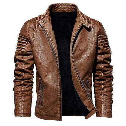 Lederjacke Herren Braun Slim Fit mit Stehkragen Lederjacke Herren Braun Slim Fit mit Stehkragen Eldenmark S Braun 