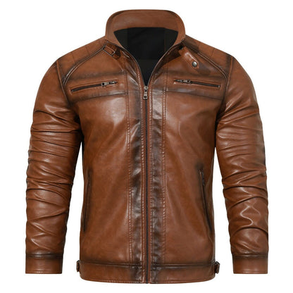 Lederjacke Herren Cognac mit Gesteppten Schultern Lederjacke Herren Cognac mit Gesteppten Schultern Eldenmark 