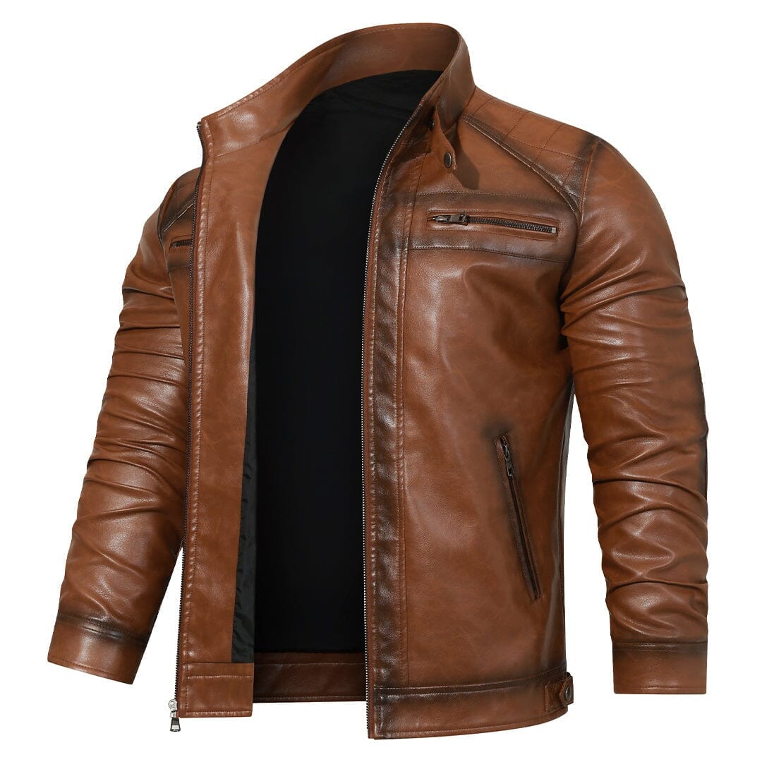 Lederjacke Herren Cognac mit Gesteppten Schultern Lederjacke Herren Cognac mit Gesteppten Schultern Eldenmark S Cognac 