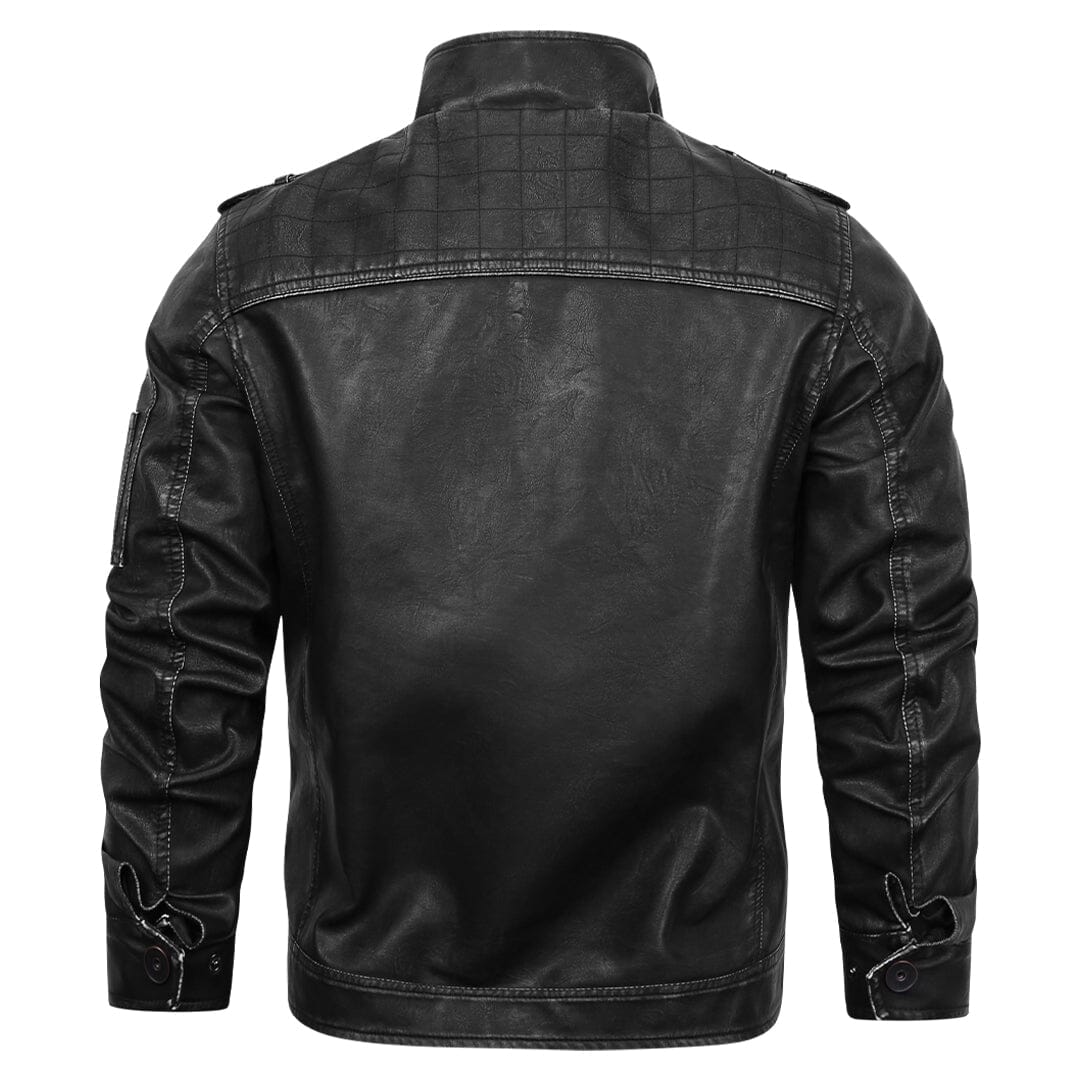 Lederjacke Herren Schwarz Biker mit Ärmeltasche Lederjacke Herren Schwarz Biker mit Ärmeltasche Eldenmark 