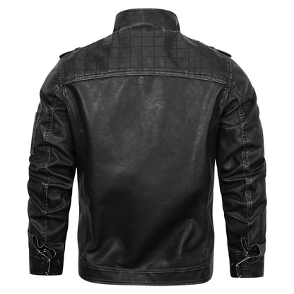 Lederjacke Herren Schwarz Biker mit Ärmeltasche Lederjacke Herren Schwarz Biker mit Ärmeltasche Eldenmark 