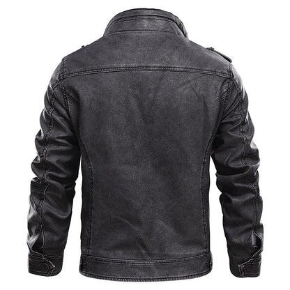 Lederjacke Herren Schwarz Vintage mit Stehkragen Lederjacke Herren Schwarz Vintage mit Stehkragen Eldenmark 