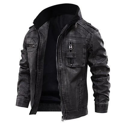 Lederjacke Herren Schwarz Vintage mit Stehkragen Lederjacke Herren Schwarz Vintage mit Stehkragen Eldenmark S Schwarz 