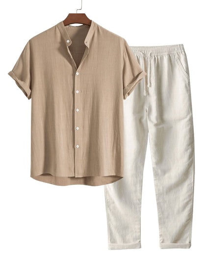 Leichtes Leinen-Outfit Set Eldenmark Beige S 