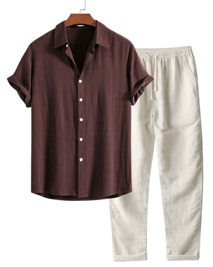 Leichtes Leinen-Outfit Set Eldenmark Marron café S 