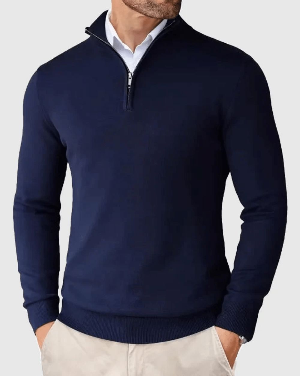 Pullover mit Zip-Kragen Pullover Eldenmark Bleu S 