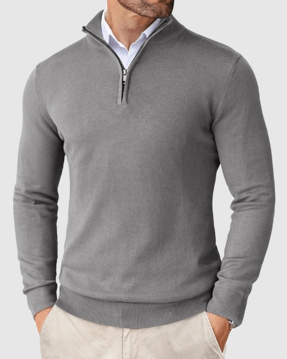 Pullover mit Zip-Kragen Pullover Eldenmark Gris S 