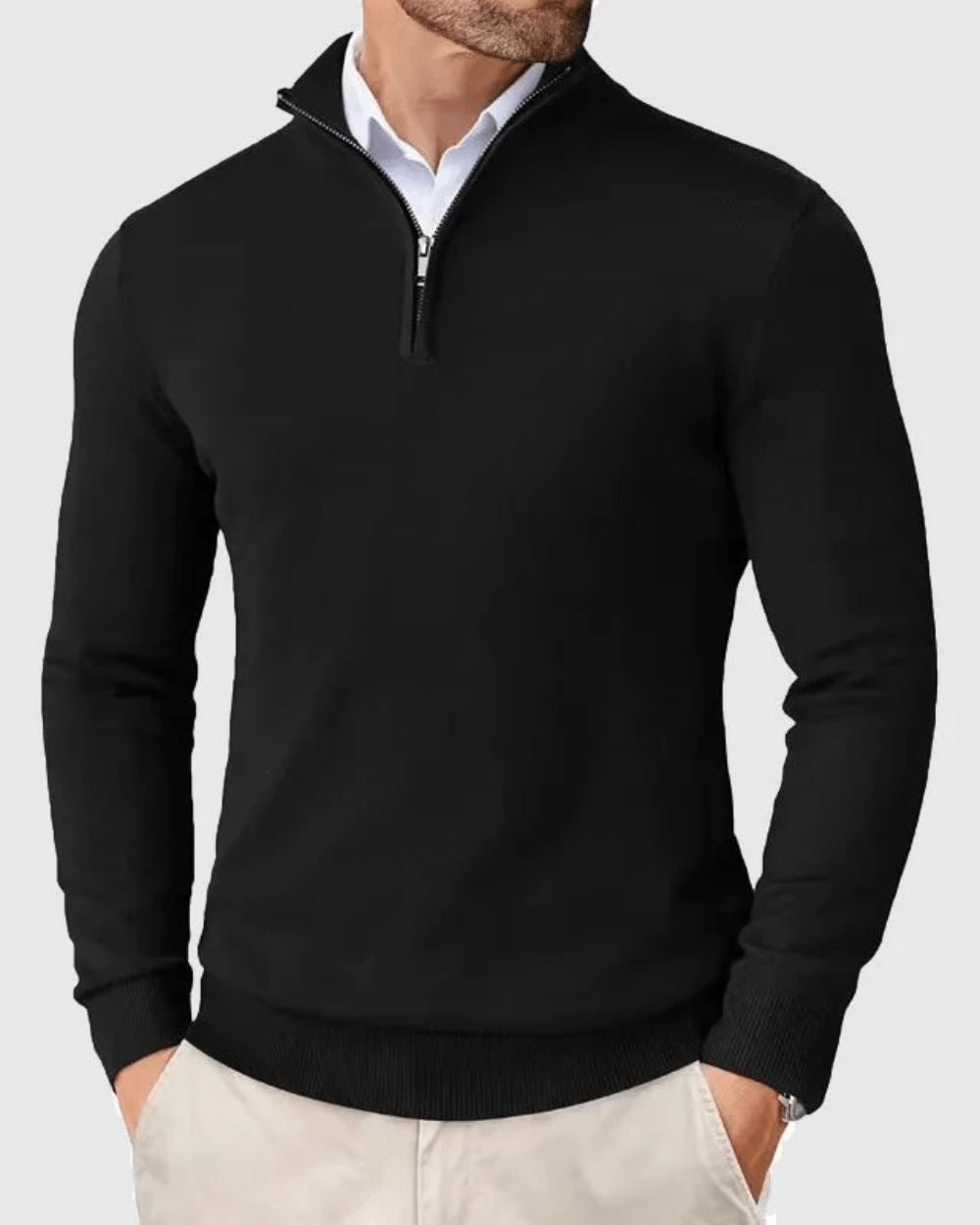 Pullover mit Zip-Kragen Pullover Eldenmark Noir S 