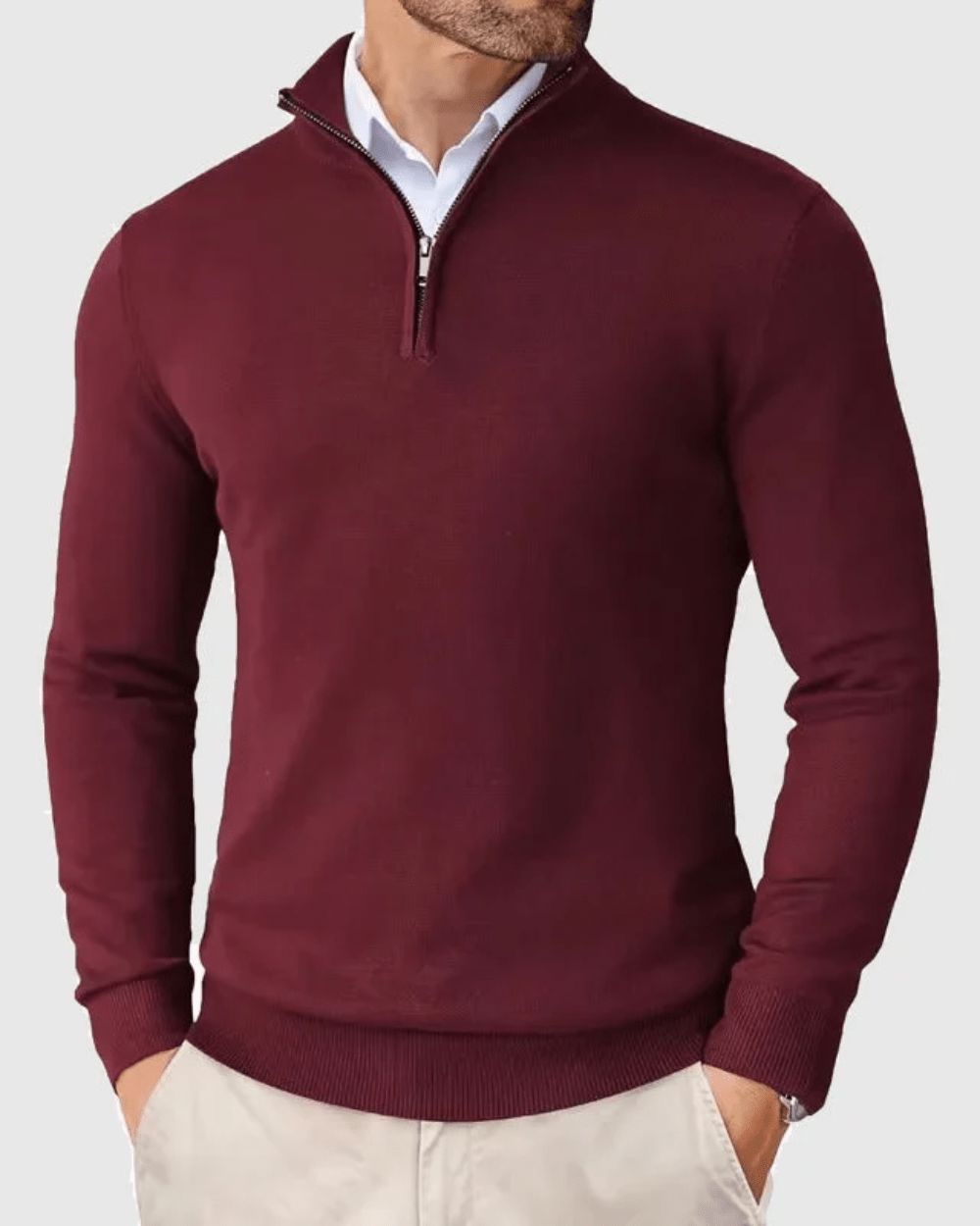 Pullover mit Zip-Kragen Pullover Eldenmark Rouge S 