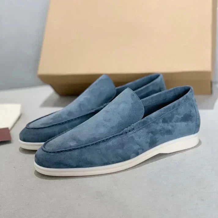 Schicke Wildleder-Loafer Schuhe Eldenmark Bleu clair 38 