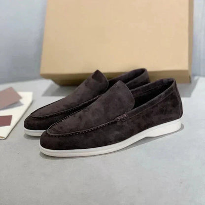 Schicke Wildleder-Loafer Schuhe Eldenmark Café 45 