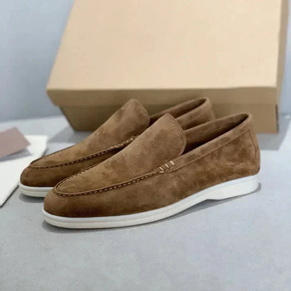 Schicke Wildleder-Loafer Schuhe Eldenmark Marron 41 