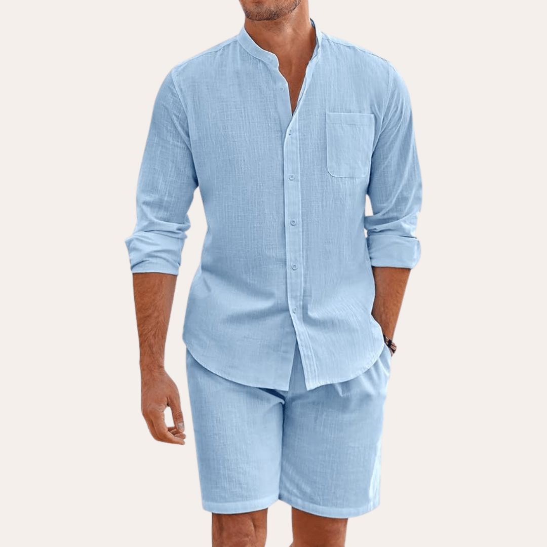 Sommer-Set aus Leinen Set Eldenmark Bleu S 