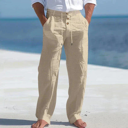 Sommerhose aus Leinen Hose Eldenmark Kaki S 