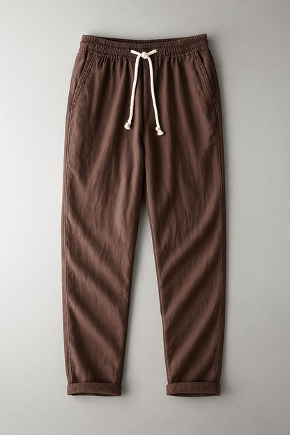 Stilvolle Leinenhose Hose Eldenmark Marron S 