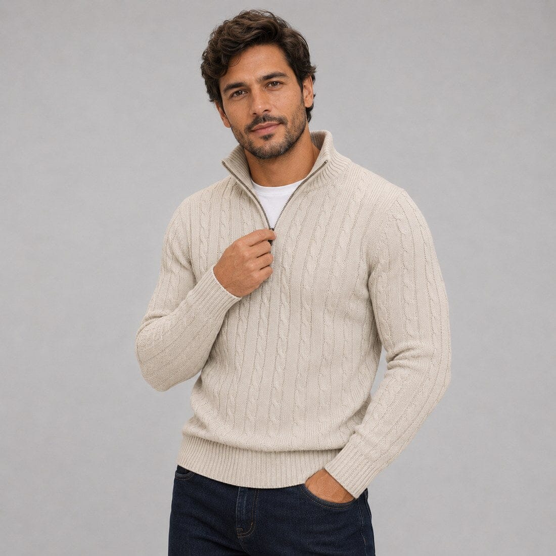 TAEBAEK Strickpullover mit Reißverschluss Strickpullover Eldenmark 