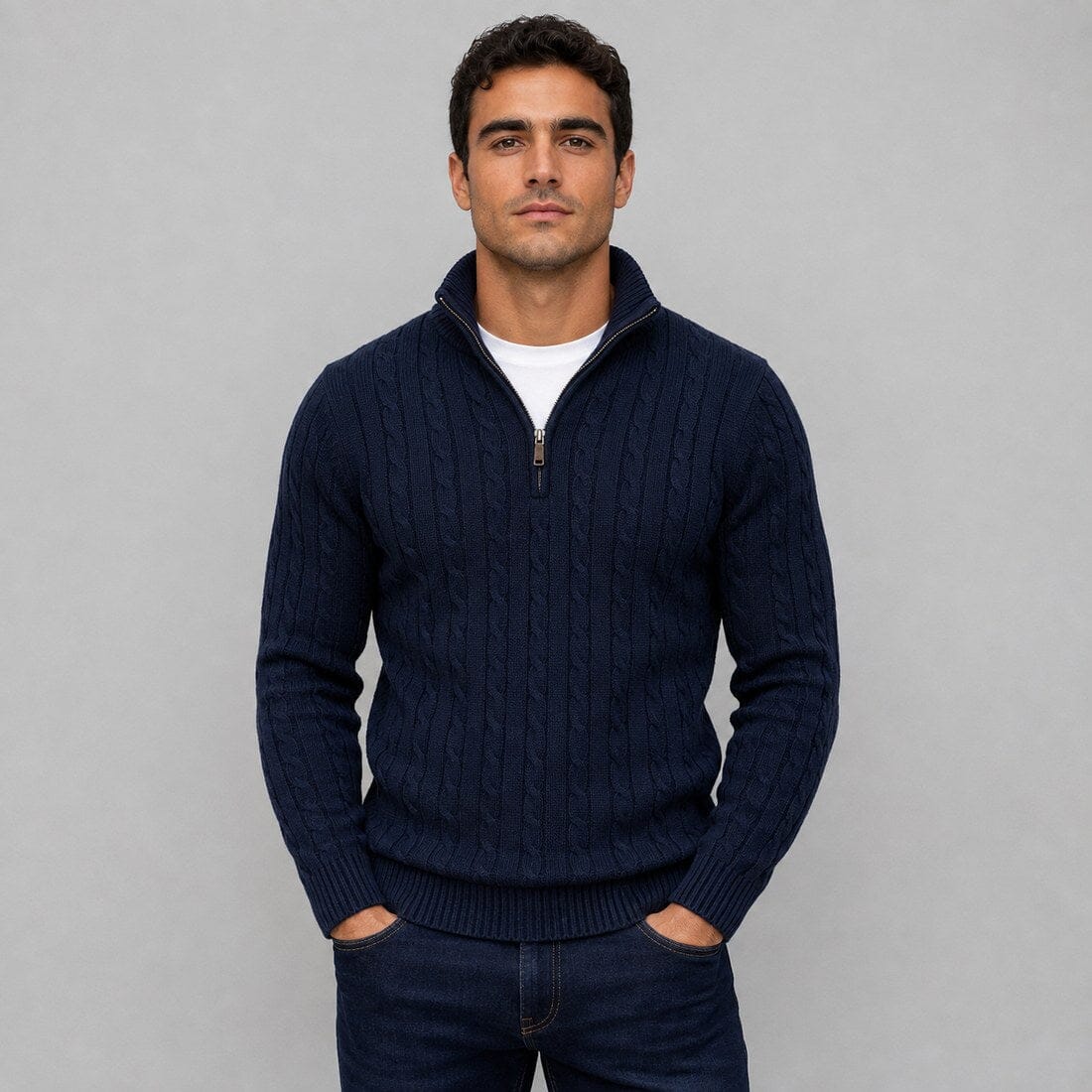 TAEBAEK Strickpullover mit Reißverschluss Strickpullover Eldenmark 