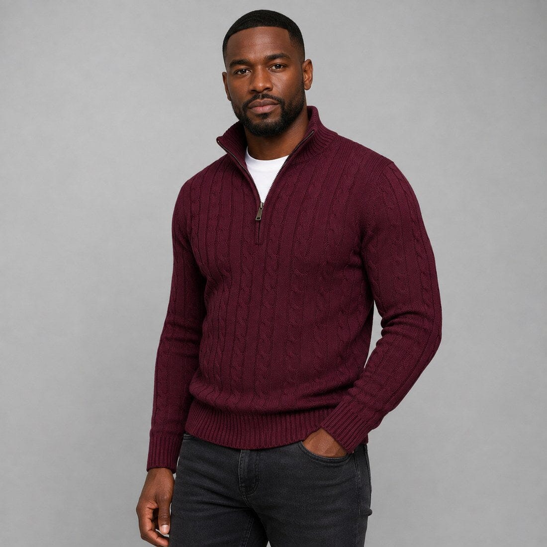 TAEBAEK Strickpullover mit Reißverschluss Strickpullover Eldenmark 