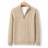 TAEBAEK Strickpullover mit Reißverschluss Strickpullover Eldenmark Beige S 