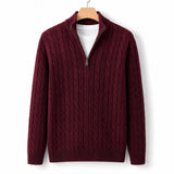 TAEBAEK Strickpullover mit Reißverschluss Strickpullover Eldenmark Bordeaux S 