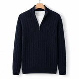 TAEBAEK Strickpullover mit Reißverschluss Strickpullover Eldenmark Dunkelblau S 