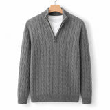 TAEBAEK Strickpullover mit Reißverschluss Strickpullover Eldenmark Grau S 