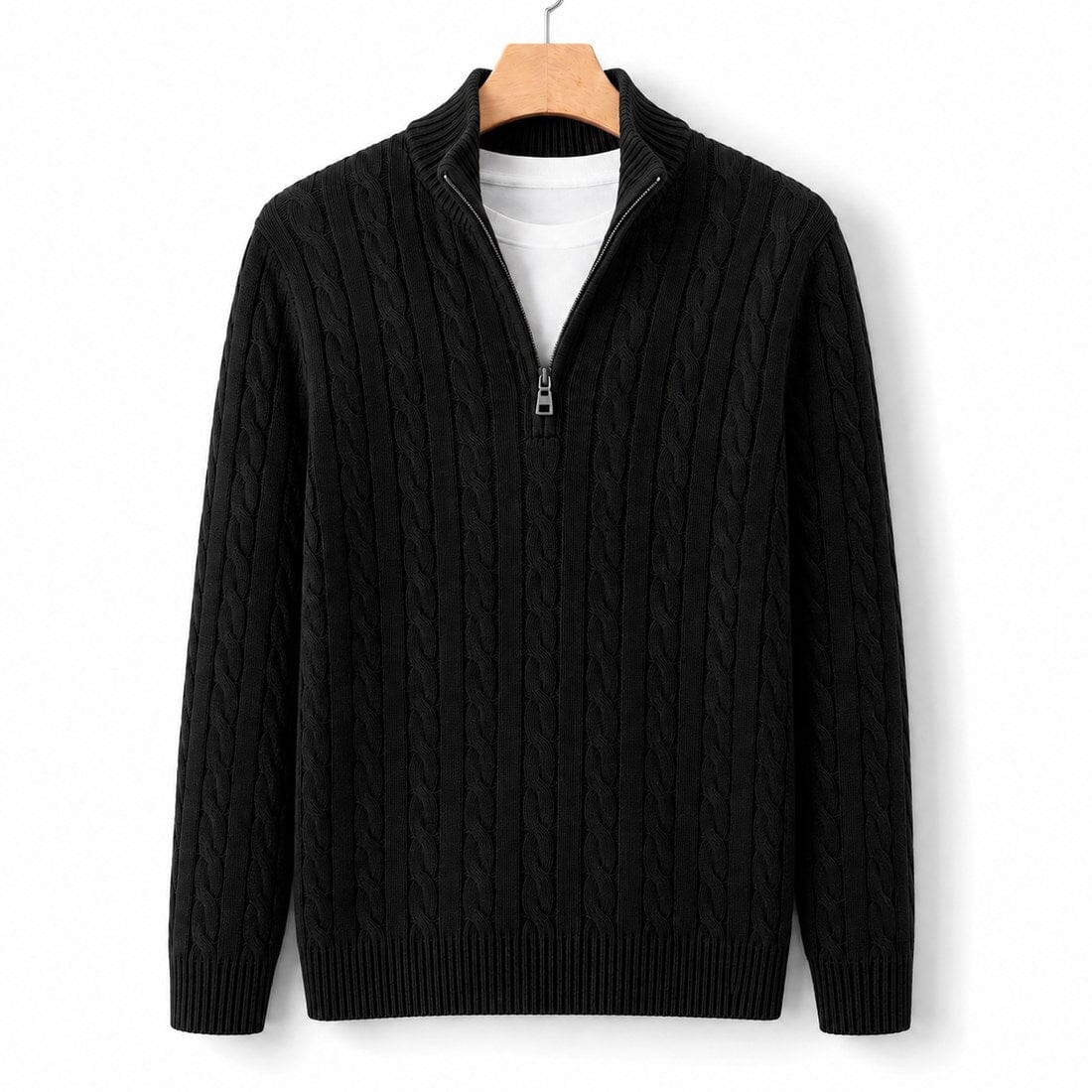 TAEBAEK Strickpullover mit Reißverschluss Strickpullover Eldenmark Schwarz S 