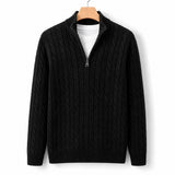 TAEBAEK Strickpullover mit Reißverschluss Strickpullover Eldenmark Schwarz S 